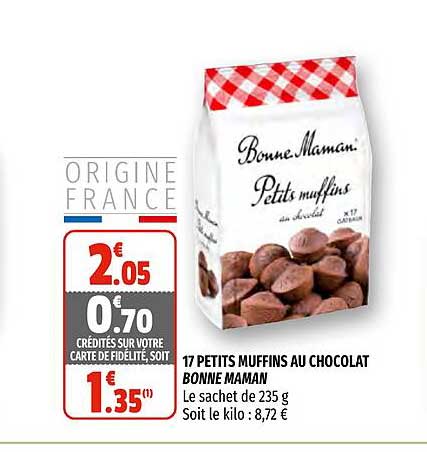 17 petits muffins au chocolat bonne maman