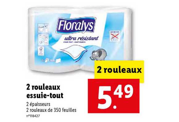 2 rouleaux essuie-tout floralys