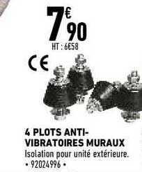 4 Plots Anti-vibratoires Muraux