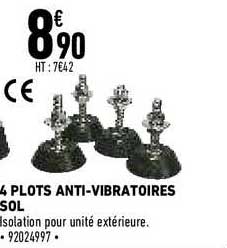 4 plots anti-vibratoires sol
