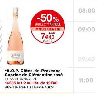 a.o.p. côtes-de-provence caprice de clémentine rosé