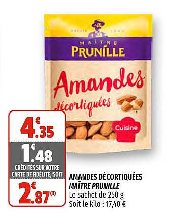 amandes décortiquées maître prunille
