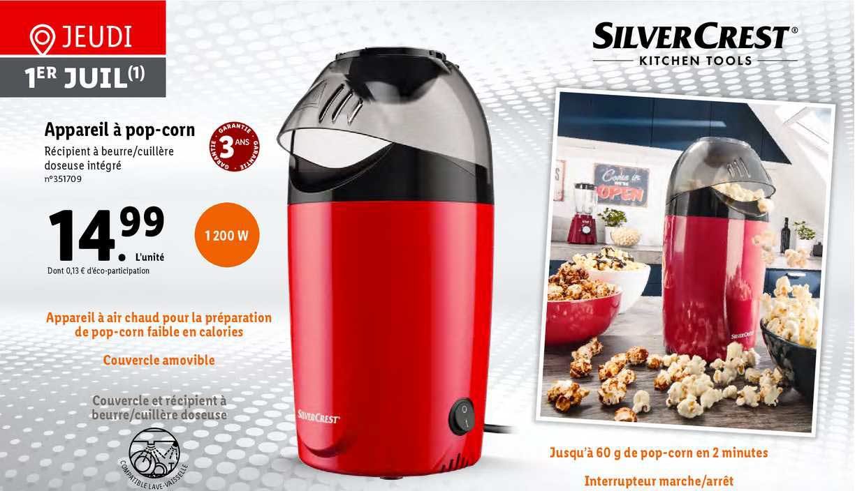 appareil à pop-corn silver crest