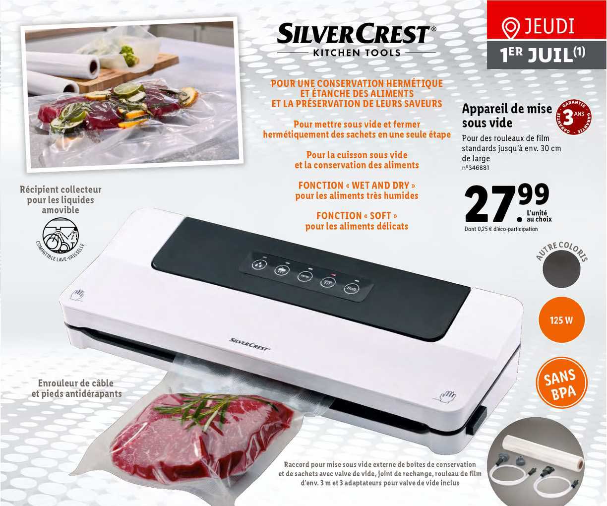 appareil de mise sous vide silver crest