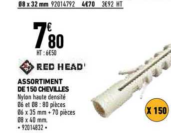 Assortiment De 150 Chevilles Red Head