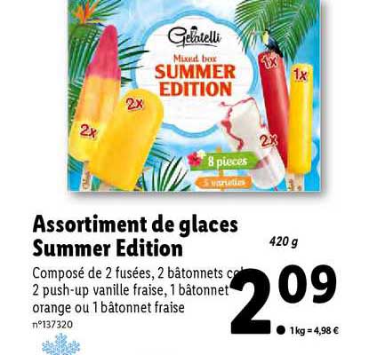 Assortiment De Glaces Summer Edition Gelatelli