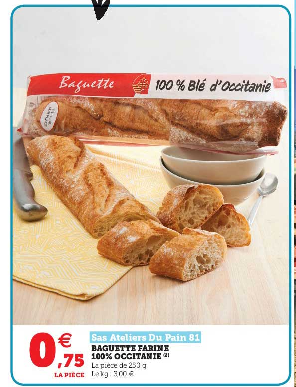 baguette farine 100% occitanie sas ateliers du pain 81