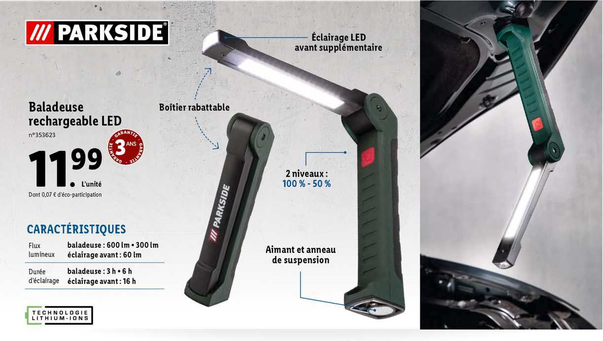 Baladeuse Rechargeable Led Parkside