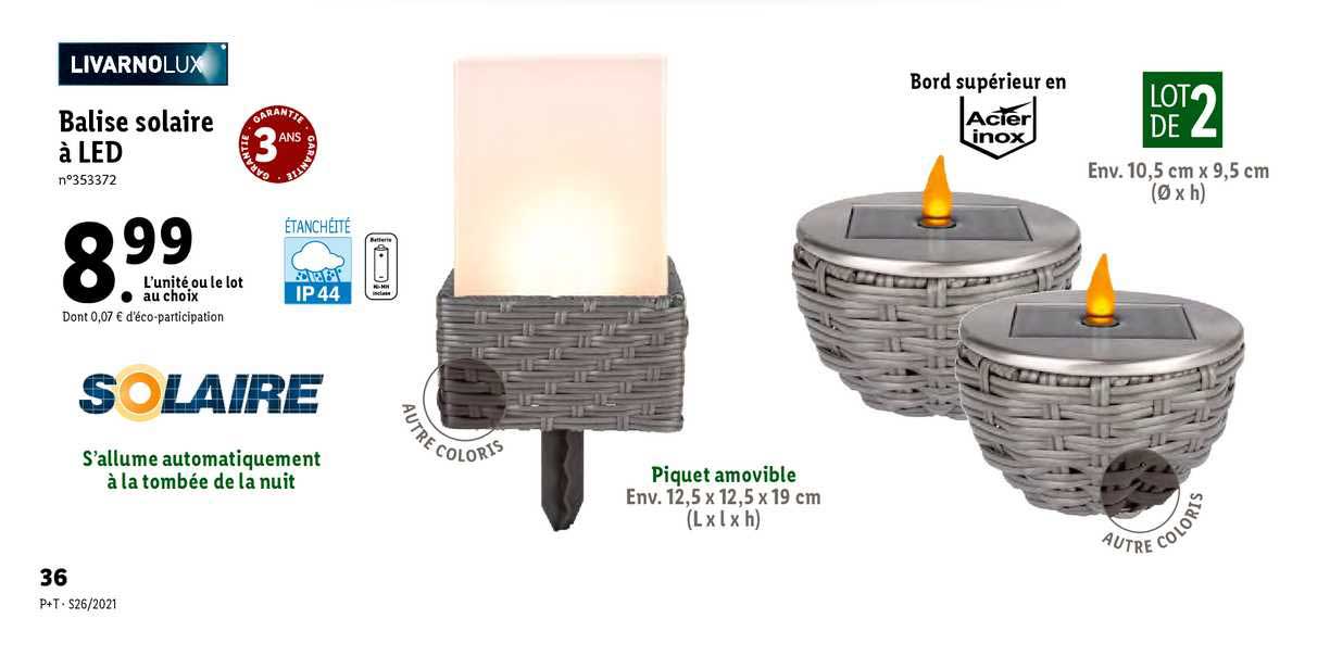 Balise Solaire à Led Livarnolux