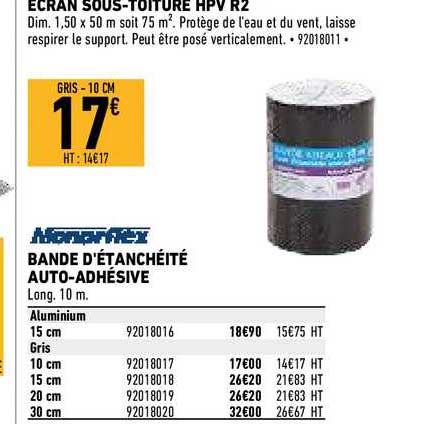 bande d'étanchéité auto-adhésive
