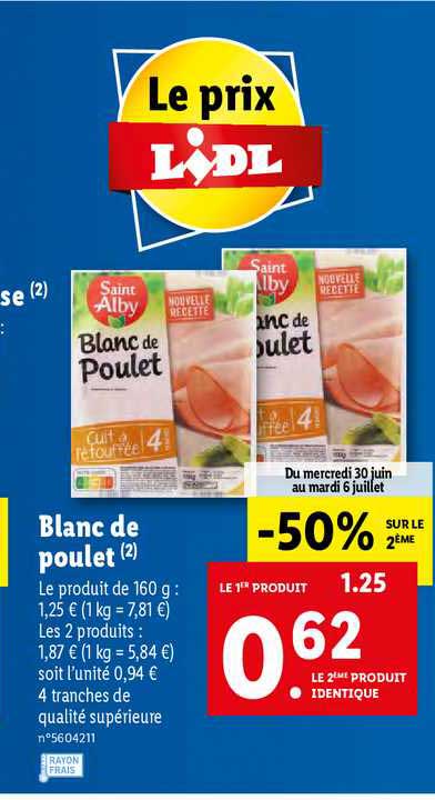 blanc de poulet saint alby