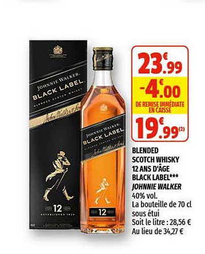blended scotch whisky 12 ans d'âge black label johnnie walker