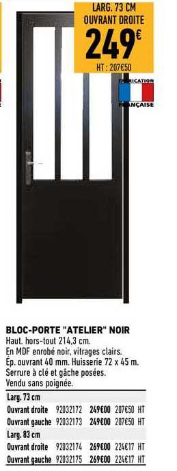 bloc-porte "atelier" noir