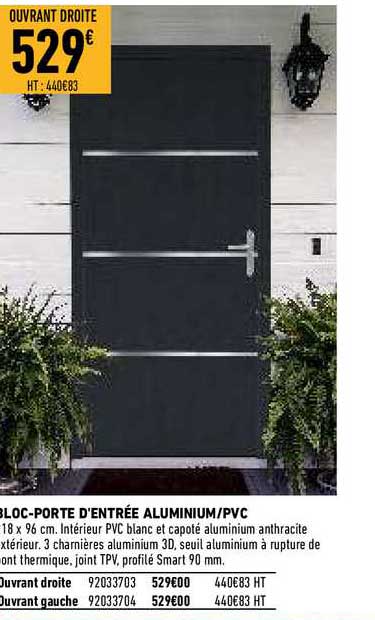 bloc-porte d'entrée aluminium - pvc