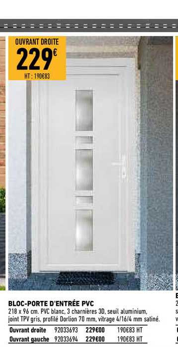 bloc-porte d'entrée pvc