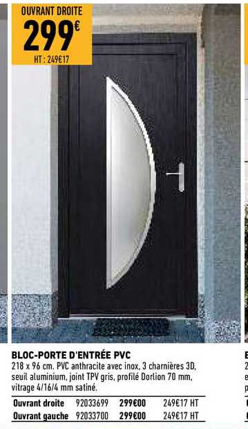 bloc-porte d'entrée pvc