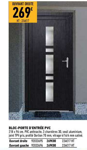 Bloc-porte D'entrée Pvc