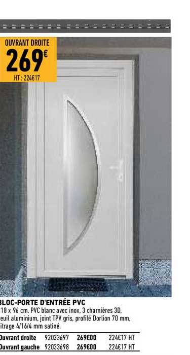 bloc-porte d'entrée pvc