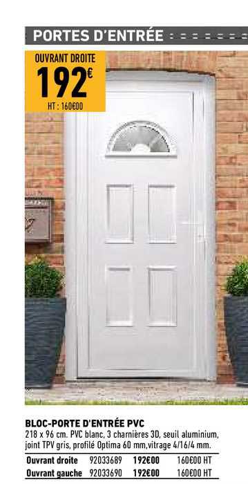 bloc-porte d'entrée pvc