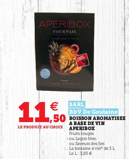 boisson aromatisée à base de vin apéribox sarl b&v de goulaine