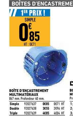 boîte d'encastrement multimatériaux
