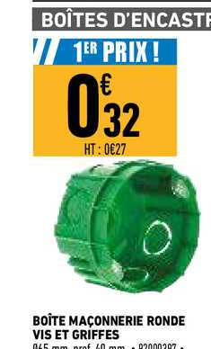 boîte maçonnerie ronde vis et griffes