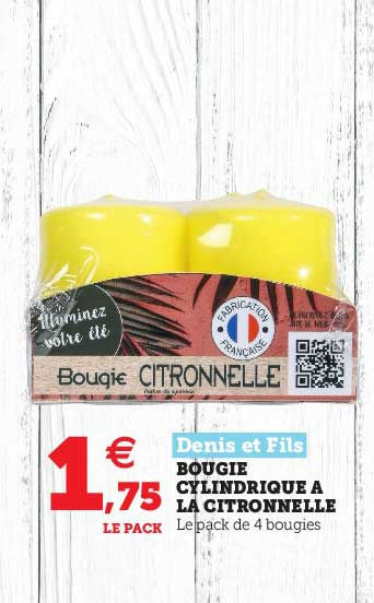 boubie cylindrique à la citronnelle denis et fils