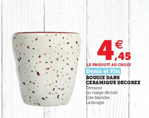 bougie dans céramique décorée denis et fils