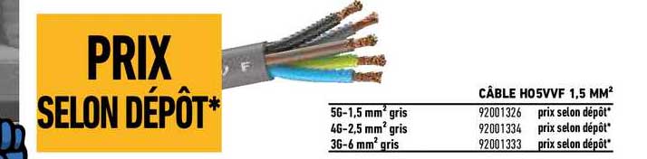 câble h05vvf 1,5 mm²
