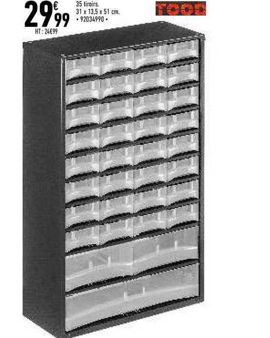 Casier De Rangement Plastique 35 Tiroirs Tood