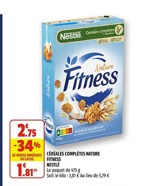 céréales complètes nature fitness nestlé