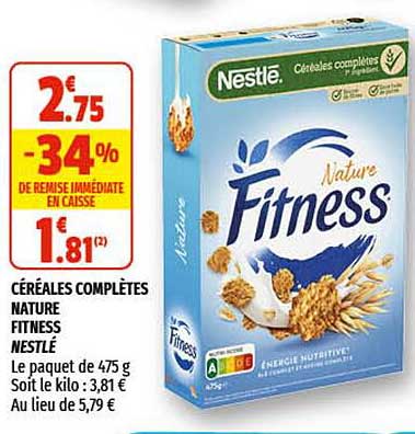 céréales complètes nature fitness nestlé
