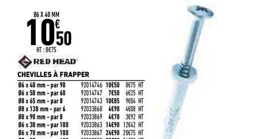 Chevilles à Frapper Red Head
