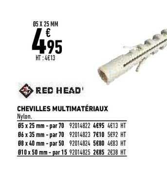 chevilles multimatériaux red head