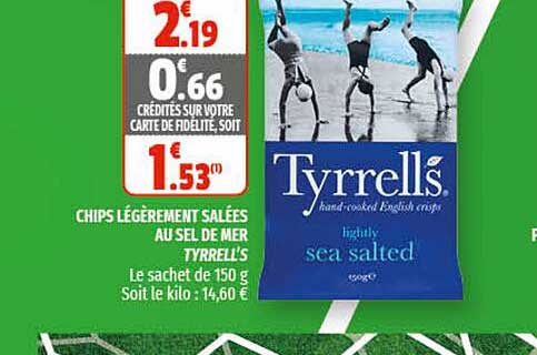 chips légèrement salées au sel de mer tyrrell's