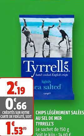 chips légèrement salées au sel de mer tyrrell's