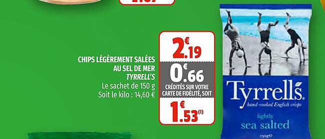 chips légèrement salées au sel de mer tyrrell's