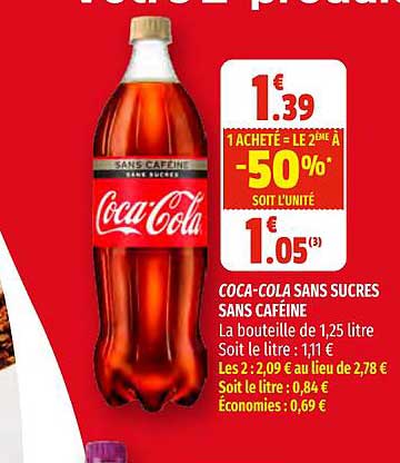 coca-cola sans sucres sans caféine
