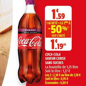 coca-cola saveur cerise sans sucres