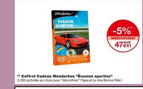 coffret cadeau wonderbox "évasion sportive"