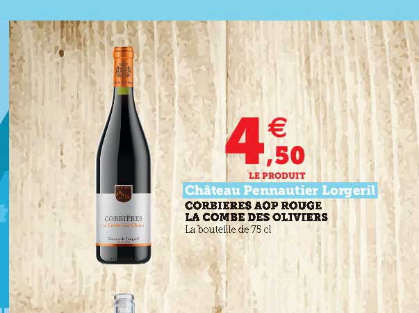 corbières aop rouge la combe des oliviers château pennautier lorgeril