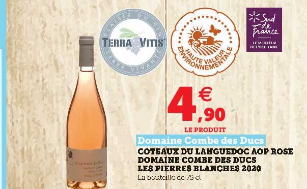 cotaux du languegod aop rose domaine combe des ducs les pierres blanches 2020 domaine combe des ducs