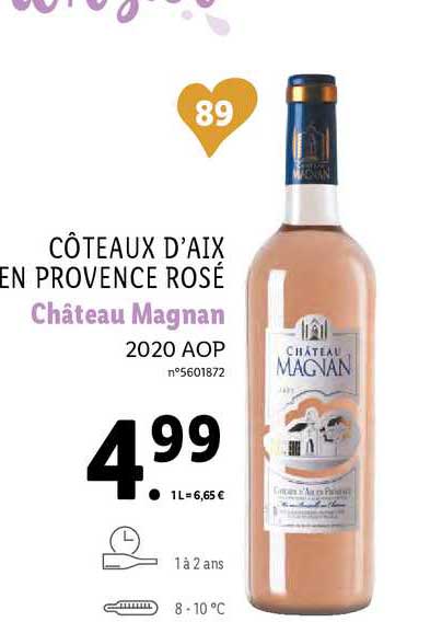côteaux d'aix en provence rosé château magnan 2020 aop