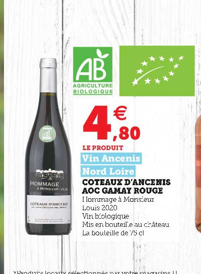 coteaux d'ancenis aoc gamay rouge vin ancenis nord loire