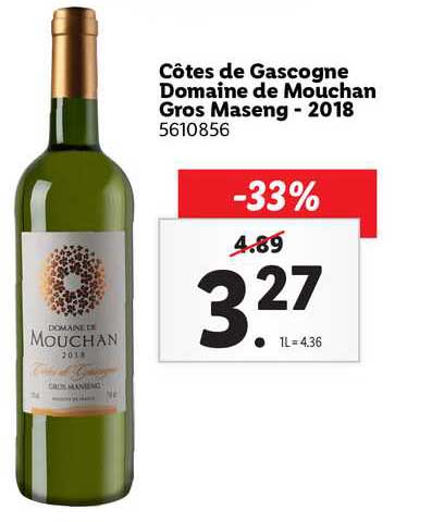 côtes de gascogne domaine de mouchan gros maseng - 2018