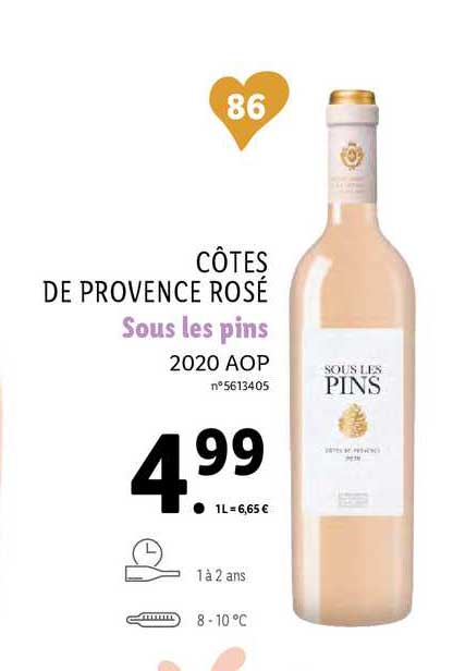 côtes de provence rosé sous les pins 2020 aop