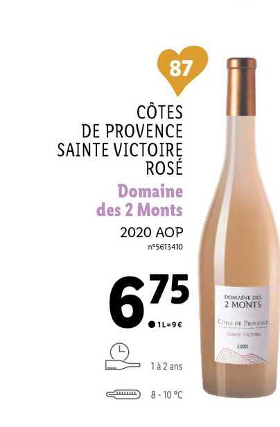 côtes de provence sainte victoire rosé domaine des 2 monts 2020 aop