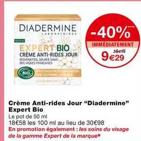 crème anti-rides jour diadermine expert bio
