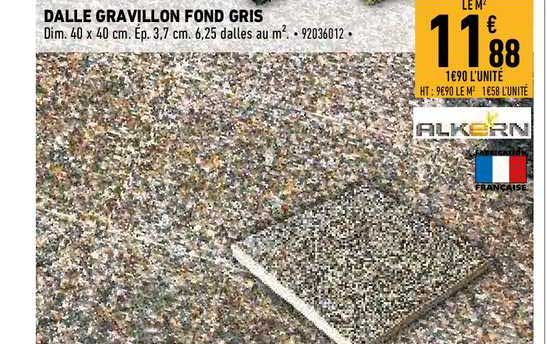 dalle gravillon fond gris