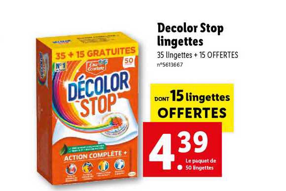 décolor stop lingettes